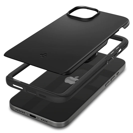 Apple iPhone 15, Műanyag hátlap védőtok, Spigen Thin Fit, sötétkék – iPhone 15 tok a Spigen kínálatából | Domshop