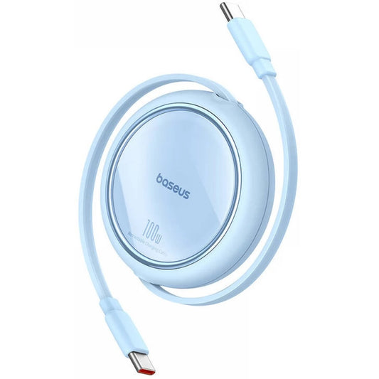 USB Type-C töltő- és adatkábel, USB Type-C, 100 cm, 100W, gyorstöltés, PD, lapos, feltekerhető, Baseus Free2Draw, világoskék – USB-C kábel a Baseus kínálatából | Domshop