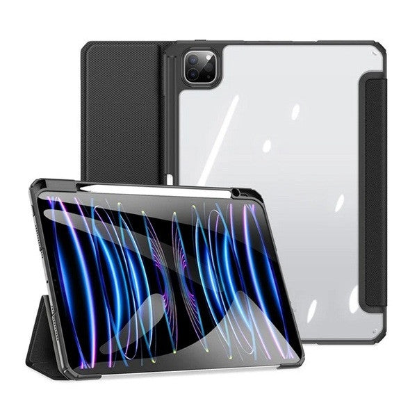 Apple iPad Pro 11 (2024), mappa tok, Smart Case, légpárnás sarok, közepesen ütésálló, érintőceruza tartó, átlátszó hátlap, Dux Ducis Toby, fekete – iPad Pro 11" (2024) tok a Dux Ducis kínálatából | Domshop