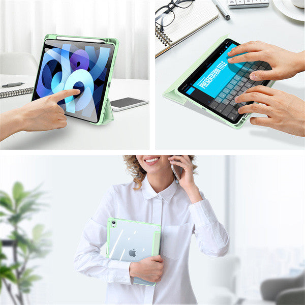Apple iPad Pro 11 (2024), mappa tok, Smart Case, légpárnás sarok, közepesen ütésálló, érintőceruza tartó, átlátszó hátlap, Dux Ducis Toby, fekete – iPad Pro 11" (2024) tok a Dux Ducis kínálatából | Domshop