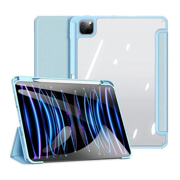 Apple iPad Pro 11 (2024), mappa tok, Smart Case, légpárnás sarok, közepesen ütésálló, érintőceruza tartó, átlátszó hátlap, Dux Ducis Toby, kék – iPad Pro 11" (2024) tok a Dux Ducis kínálatából | Domshop