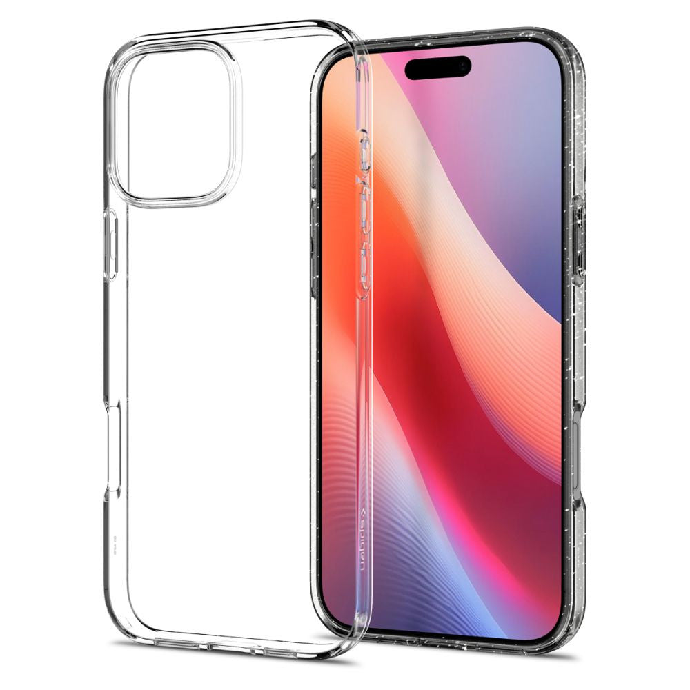 Apple iPhone 16 Plus, Szilikon tok, Spigen Liquid Crystal Glitter, átlátszó – iPhone 16 Plus tok a Spigen kínálatából | Domshop