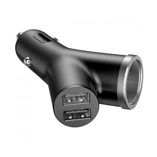 Autós töltő, Szivargyújtós töltő elosztó 1-es, 2 x USB aljzat, 40 W, Baseus, fekete, BSC-C16N_B – Autós töltő a Baseus kínálatából | Domshop