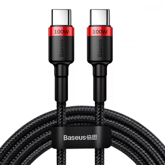 USB Type-C töltő- és adatkábel, USB Type-C, 200 cm, 5000 mA, törésgátlóval, gyorstöltés, PD, cipőfűző minta, Baseus Cafule CATKLF-AL91, fekete/piros – USB-C kábel a Baseus kínálatából | Domshop