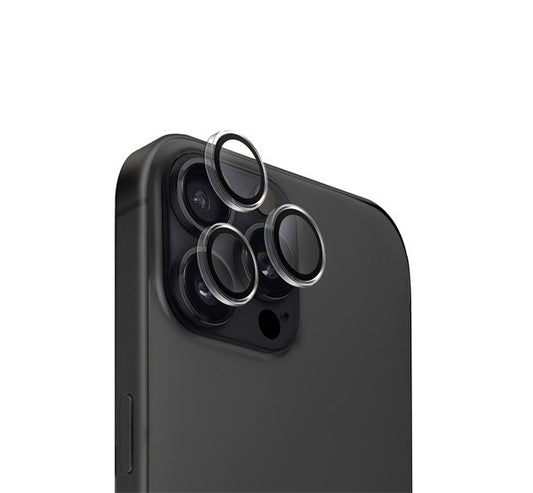Apple iPhone 16 Pro / 16 Pro Max, Kamera lencsevédő fólia, ütésálló fólia, Tempered Glass (edzett üveg), alumínium keret, Uniq Optix, Clear – a Uniq kínálatából | Domshop