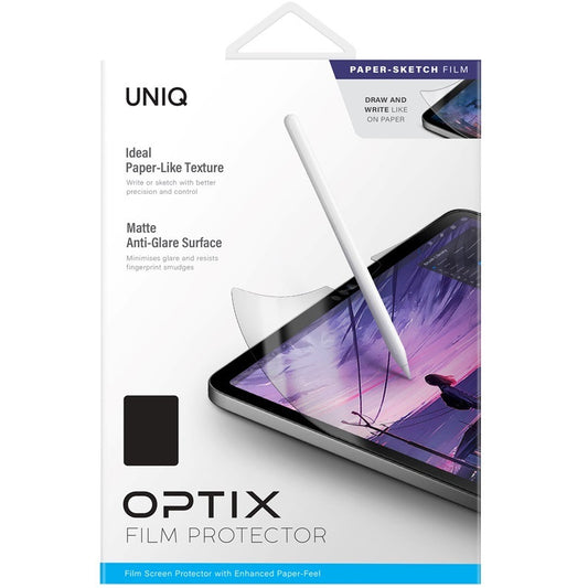 Apple iPad Pro 12.9 (2018 / 2020 / 2021 / 2022), Kijelzővédő fólia, Matt, Uniq Optix Paper Sketch, Clear Prémium – iPad Pro 12.9" (2018/2020/2021/2022) fólia a Uniq kínálatából | Domshop