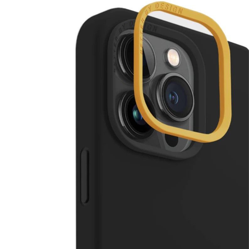 Apple iPhone 14 Plus, Szilikon tok, közepesen ütésálló, cserélhető hátsó kamera keret, Uniq Lino, fekete – iPhone 14 Plus tok a Uniq kínálatából | Domshop