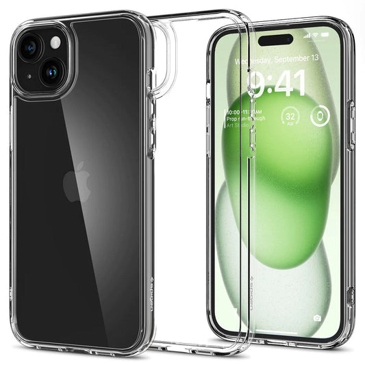 Apple iPhone 15 Plus, Műanyag hátlap védőtok + szilikon keret, Spigen Ultra Hybrid, átlátszó – iPhone 15 Plus tok a Spigen kínálatából | Domshop
