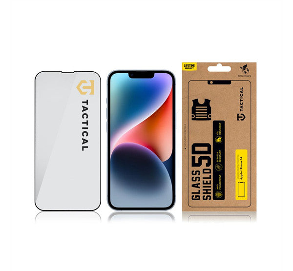 Apple iPhone 13 / 13 Pro / 14 / 16e, Kijelzővédő fólia, ütésálló fólia (az íves részre is!), Tempered Glass (edzett üveg), Full Glue, Tactical Glass Shield 5D, fekete – iPhone 13/13Pro/14/16e fólia a Tactical kínálatából | Domshop