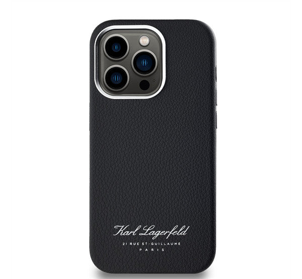 Karl Lagerfeld Grained PU Hotel RSG iPhone 14 Pro Max hátlap tok, fekete – iPhone 14 Pro Max tok a Karl Lagerfeld kínálatából | Domshop