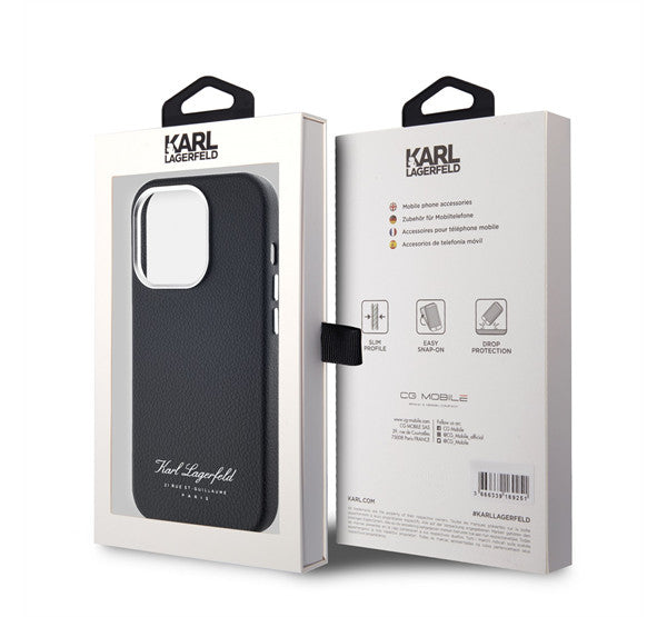 Karl Lagerfeld Grained PU Hotel RSG iPhone 14 Pro Max hátlap tok, fekete – iPhone 14 Pro Max tok a Karl Lagerfeld kínálatából | Domshop