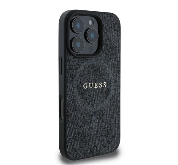 Guess 4G Ring Classic Logo Apple iPhone 16 Pro hátlap tok, fekete – iPhone 16 Pro tok a Guess kínálatából | Domshop