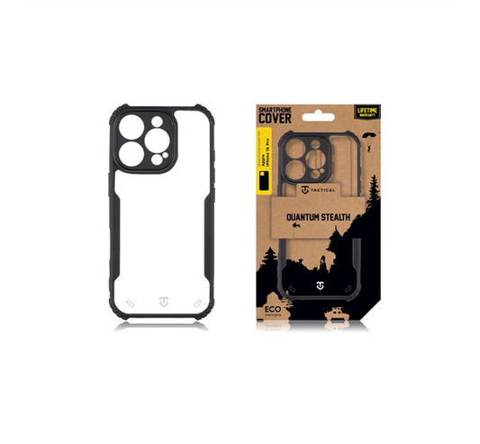 Apple iPhone 16 Pro, Szilikon tok, közepesen ütésálló, légpárnás sarok, Tactical Quantum Stealth, átlátszó/fekete – iPhone 16 Pro tok a Tactical kínálatából | Domshop