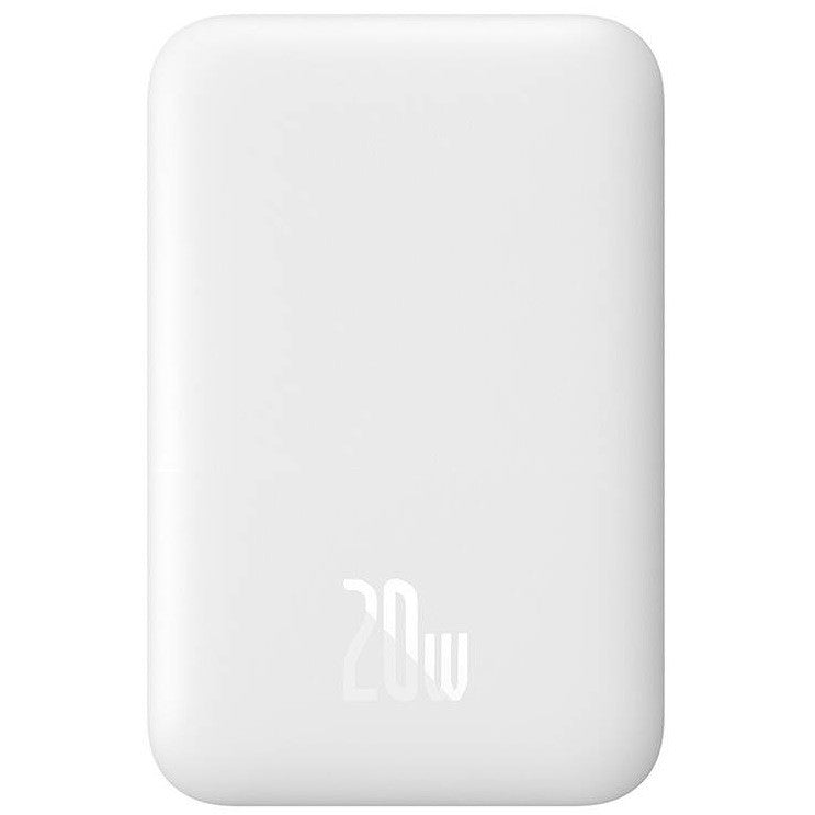Baseus Magnetic Mini Powerbank / külső akkumulátor, USB-C port, MagSafe, 6000mAh, 20W, fehér