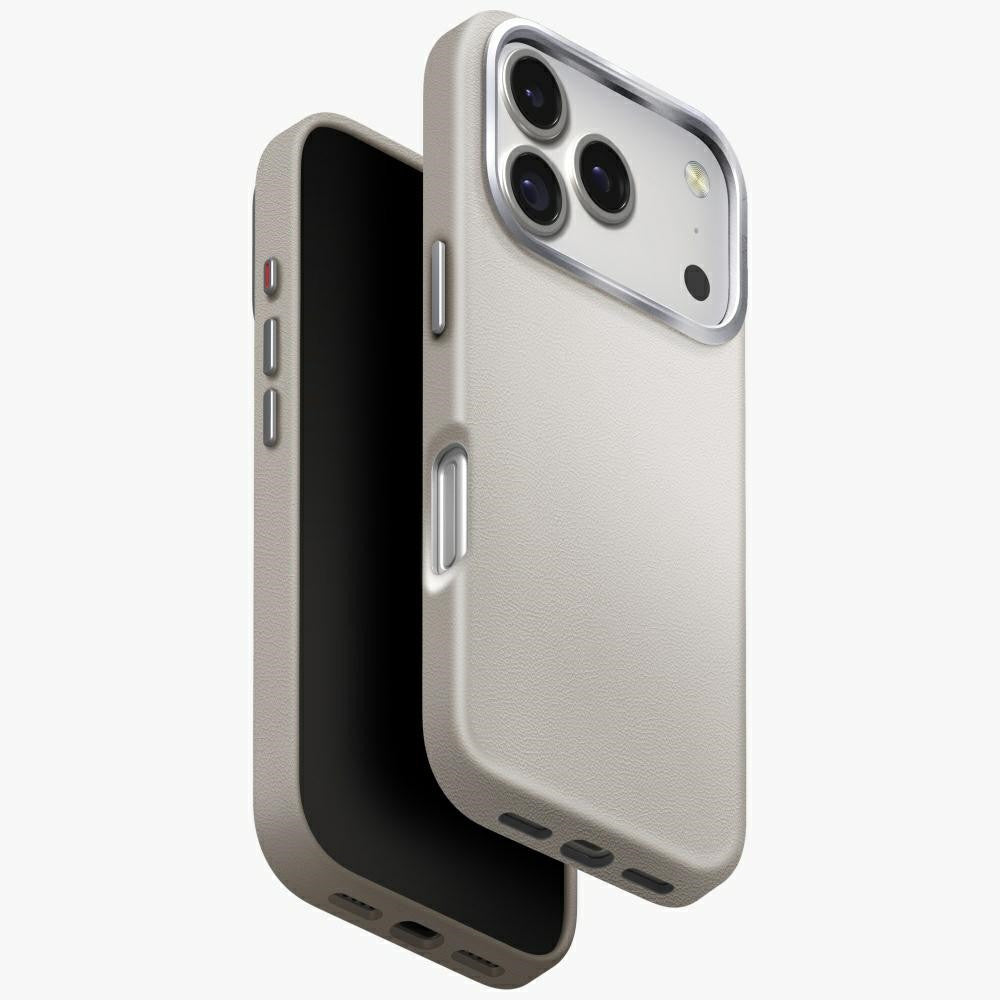 Uniq Lyden Apple iPhone 17 Pro MagSafe Bőr tok, ezüst