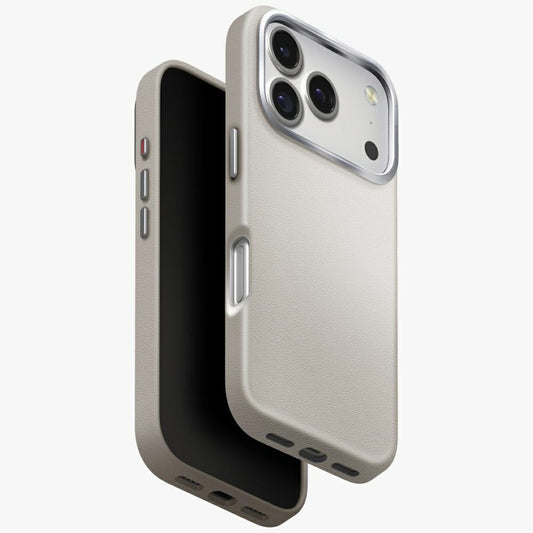 Uniq Lyden Apple iPhone 17 Pro MagSafe Bőr tok, ezüst