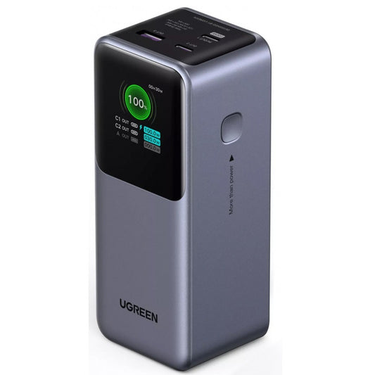 Ugreen PB724 Powerbank / külső akkumulátor LED kijelzővel, USB-A-USB-C, 12000mAh, 100W, QC+PD, szürke