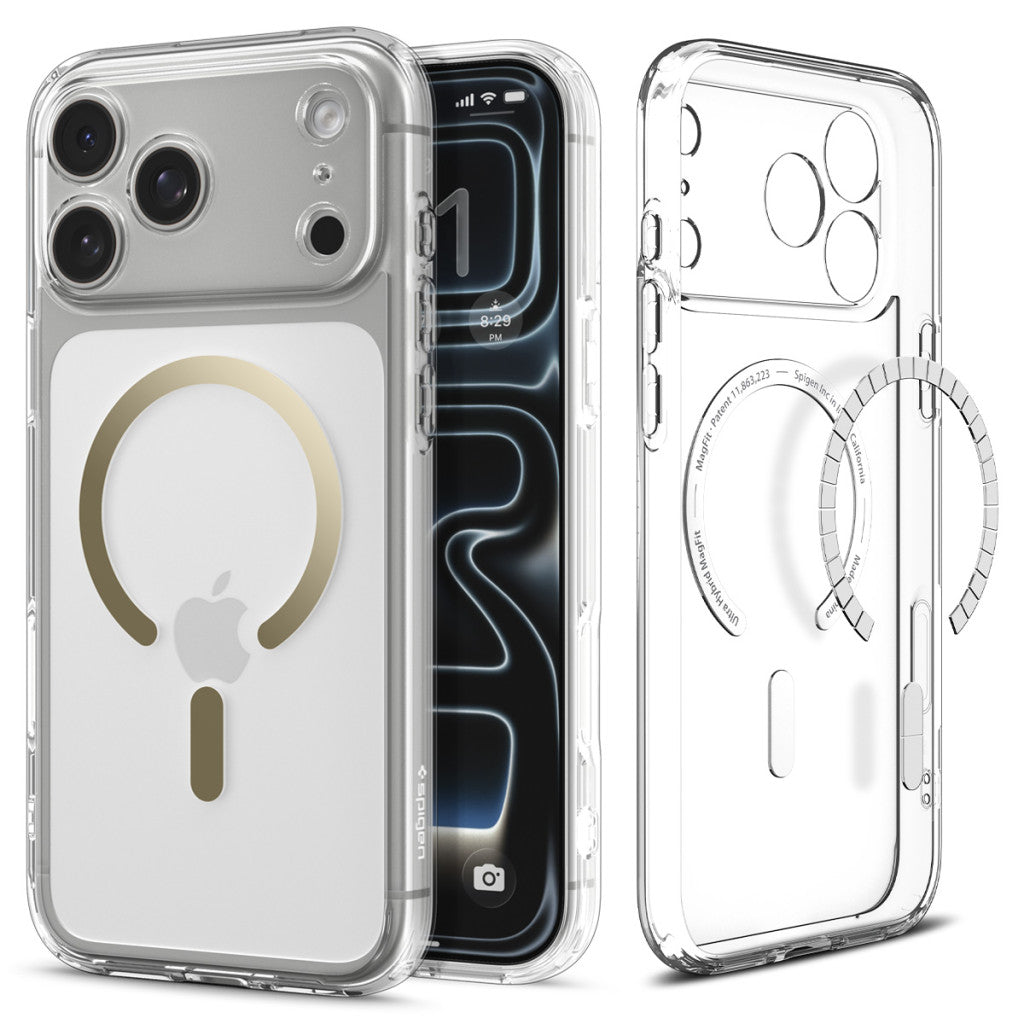 Spigen Ultra Hybrid MagFit Apple iPhone 17 Pro Max tok, MagSafe, Clear Gold, átlátszó-arany