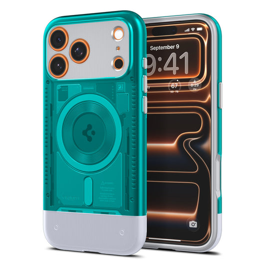 Spigen Classic C1 MagFit Apple iPhone 17 Pro tok, MagSafe, Bondi Blue, kék