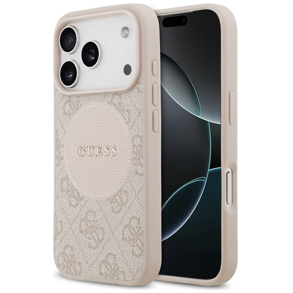 Guess 4G Circle Classic Logo Apple iPhone 17 Pro MagSafe tok, rózsaszín
