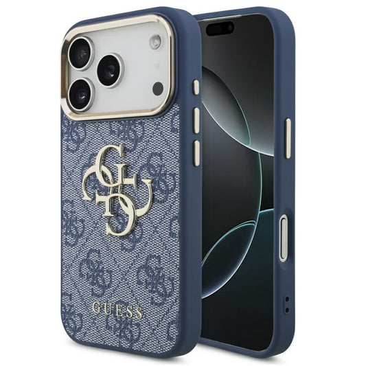 Guess 4G Big 4G Classic Logo Apple iPhone 17 Pro Max hátlap tok, kék-ezüst