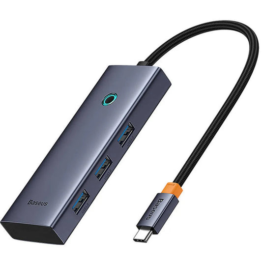 Baseus UltraJoy Series 5in1 USB-C HUB elosztó adapter, szürke (HDMI 4K@30Hz + 3x USB 3.0 + 1x PD)