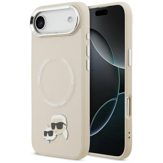 Karl Lagerfeld Karl & Choupette Pins Apple iPhone Air (2025) MagSafe kompatibilis hátlap tok, bézs