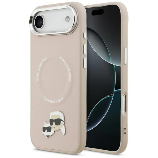 Karl Lagerfeld Karl & Choupette Pins Apple iPhone Air (2025) MagSafe kompatibilis hátlap tok, rózsaszín