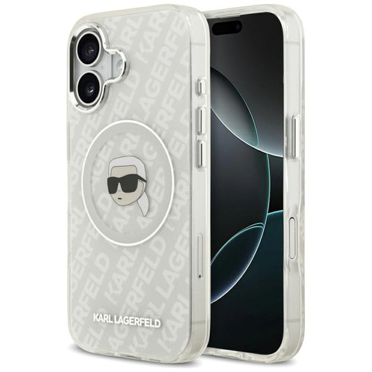 Karl Lagerfeld IML Karl Head Logo Apple iPhone 17 MagSafe kompatibilis hátlap tok, szürke