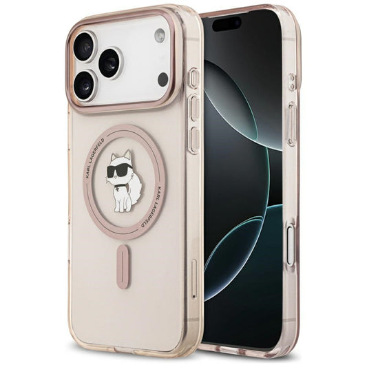 Karl Lagerfeld IML Choupette Apple iPhone 17 Pro Max MagSafe kompatibilis hátlap tok, rózsaszín