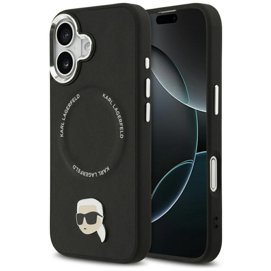 Karl Lagerfeld Karl Pin Apple iPhone 17 MagSafe kompatibilis hátlap tok, fekete