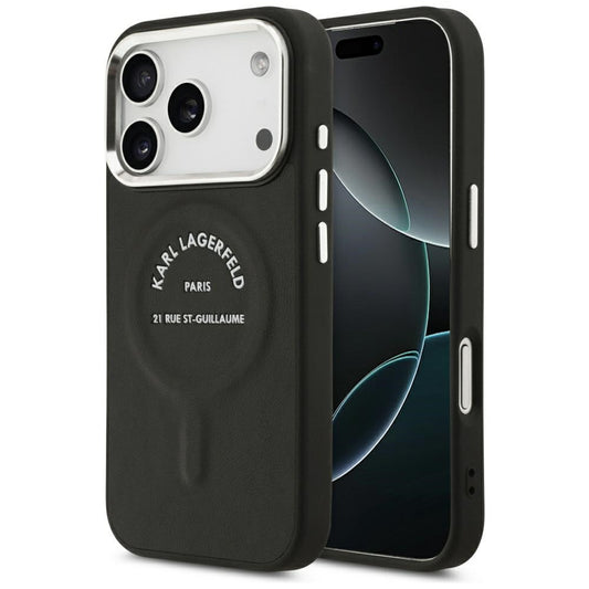Karl Lagerfeld Karl RSG Logo Apple iPhone 17 Pro Max MagSafe kompatibilis hátlap tok, fekete