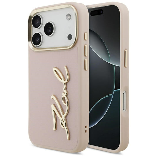 Karl Lagerfeld Karl Script Logo Apple iPhone 17 Pro hátlap tok, rózsaszín
