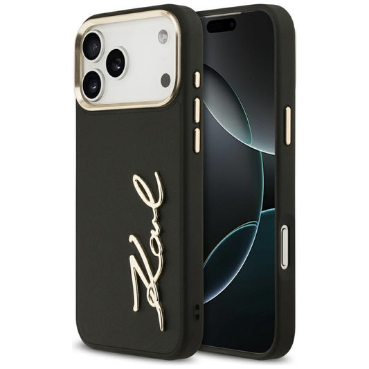 Karl Lagerfeld Karl Script Logo Apple iPhone 17 Pro Max hátlap tok, fekete