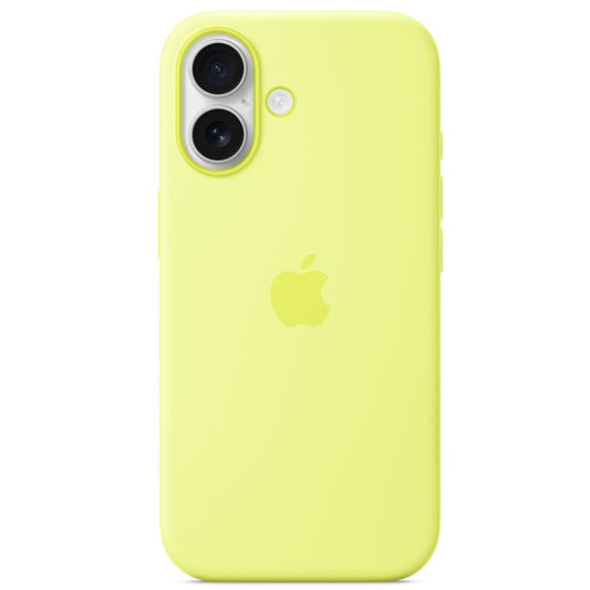 Apple iPhone 17 gyári szilikon tok, MagSafe, neonsárga