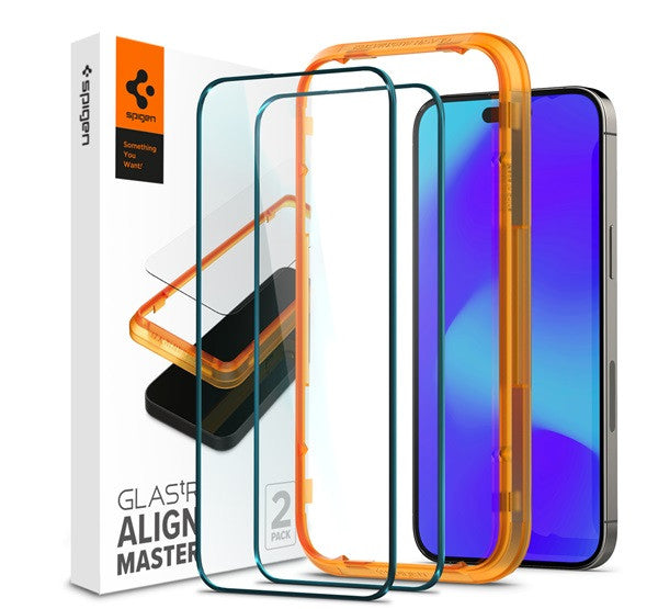 Spigen AlignMaster Glas.tR Apple iPhone 14 Pro Tempered kijelzővédő fólia (2db) -  iPhone 14 Pro fólia a Domshop kínálatából