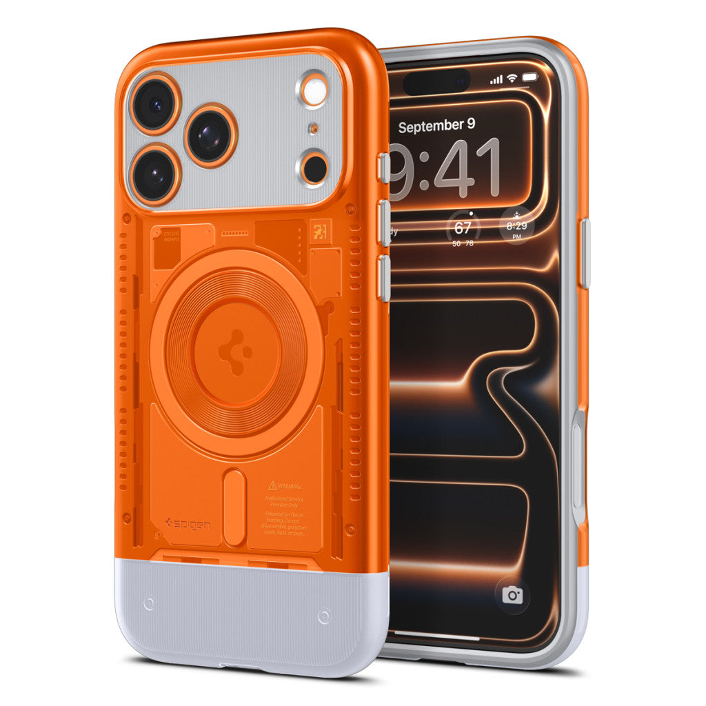 Spigen Classic C1 MagFit Apple iPhone 17 Pro tok, MagSafe, Tangerine, narancs -  iPhone 17 Pro tok a Domshop kínálatából