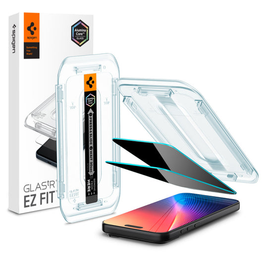 Spigen Glas.tR EZ Fit Privacy Apple iPhone 17 Pro Max / 16 Pro Max tempered kijelzővédő fólia felhelyező kerettel -  iPhone 16 Pro Max/17 Pro Max fólia a Domshop kínálatából