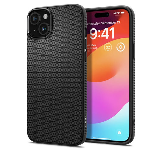 Spigen Liquid Air Apple iPhone 15 Plus tok, Matte Black, fekete -  iPhone 15 Plus tok a Domshop kínálatából