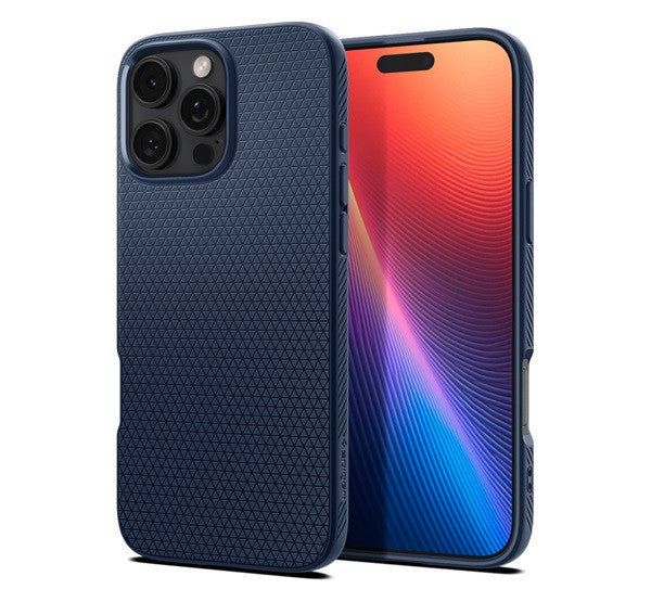 Spigen Liquid Air Apple iPhone 16 Pro Max tok, Navy Blue, kék ACS07989 -  iPhone 16 Pro Max tok a Domshop kínálatából