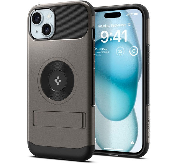 Spigen Slim Armor Apple iPhone 15 tok, Gunmetal, szürke -  iPhone 15 tok a Domshop kínálatából