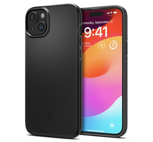 Spigen Thin Fit Apple iPhone 15 Plus tok, fekete -  iPhone 15 Plus tok a Domshop kínálatából