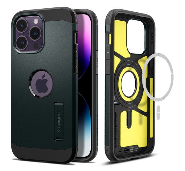 Spigen Tough Armor MagFit Apple iPhone 14 Pro tok Abyss Green MagSafe, zöld -  iPhone 14 Pro tok a Domshop kínálatából