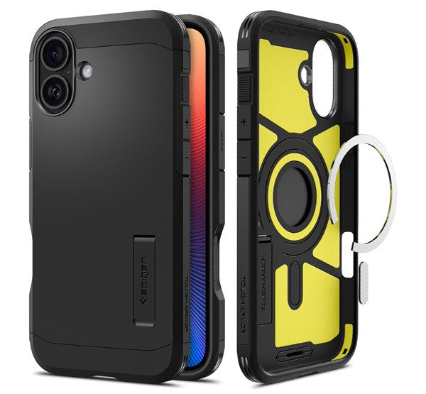Spigen Tough Armor MagFit iPhone 16 Plus tok, MagSafe, fekete ACS08085 -  iPhone 16 Plus tok a Domshop kínálatából