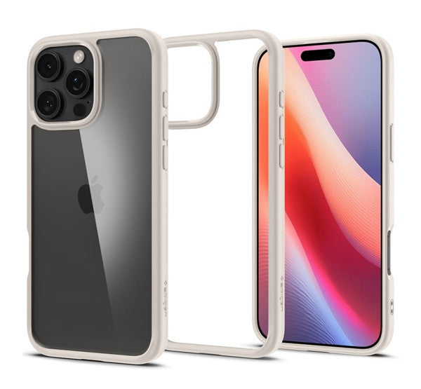 Spigen Ultra Hybrid Apple iPhone 16 Pro tok, Natural Titanium, átlátszó-bézs -  iPhone 16 Pro tok a Domshop kínálatából