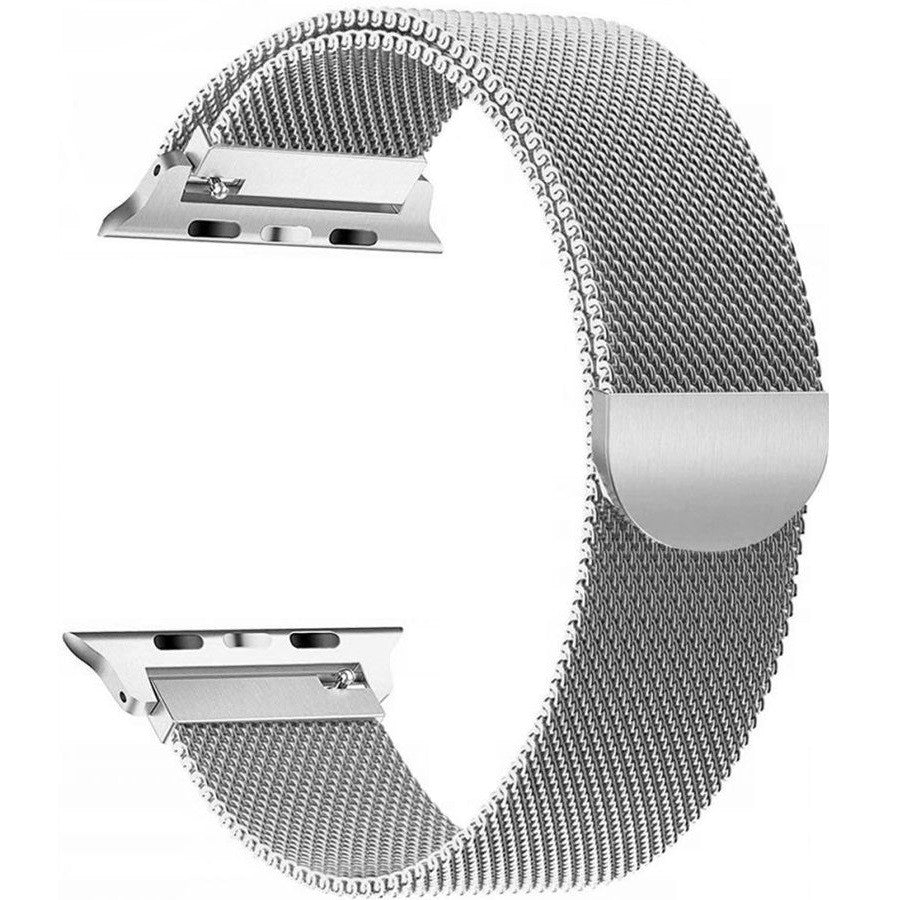 Apple Watch 4-6, SE, SE (2022) (38 / 40 mm) / Watch 7-9 (41 mm) / Watch 10 (42 mm), fém pótszíj, milánói stílus, TP MilaneseBand, ezüst – Apple Watch Fém Szíjak a Tech Protect kínálatából | Domshop