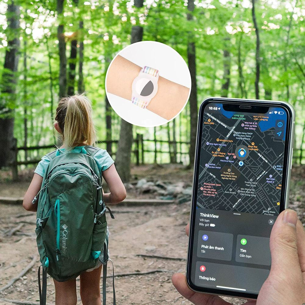 Apple AirTag szilikon tok + textíl pótszíj, nylon, állítható, csuklóra rögzíthető, TP Nylon, rózsaszín – AirTag kiegészítők a Tech Protect kínálatából | Domshop
