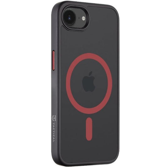 Apple iPhone 16e, Műanyag hátlap védőtok + szilikon keret, közepesen ütésálló, Magsafe kompatibilis, Tactical MagForce Hyperstealth 2.0, áttetsző/fekete/piros – iPhone 16e tok a Tactical kínálatából | Domshop