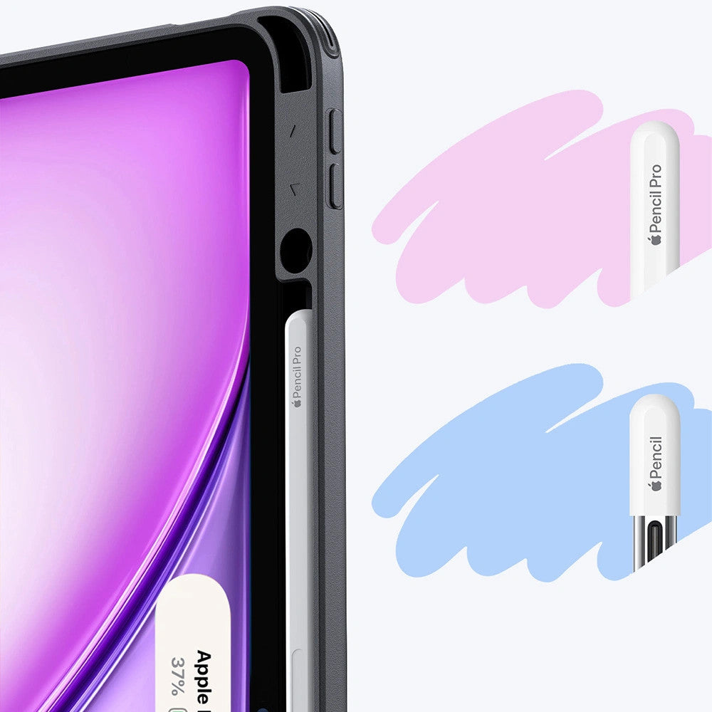 Apple iPad Air 13 (2024 / 2025), mappa tok, kitámasztóval, érintőceruza tartóval, ESR Flip Hybrid Case, fekete