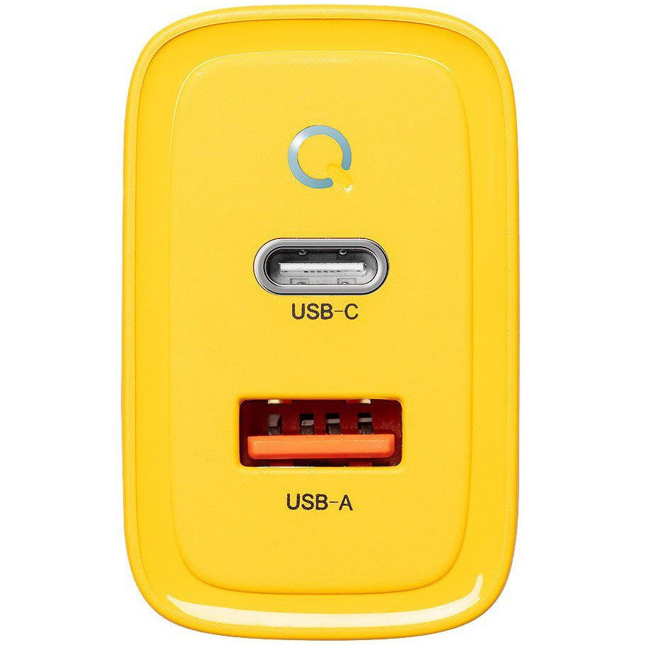 Hálózati töltő adapter, 45W, USB aljzat, USB Type-C aljzat, gyorstöltés, PD 3.0, QC 3.0, PPS, AFC, GaN, Tactical Microgrid GaN, sárga – Adapter a Tactical kínálatából | Domshop